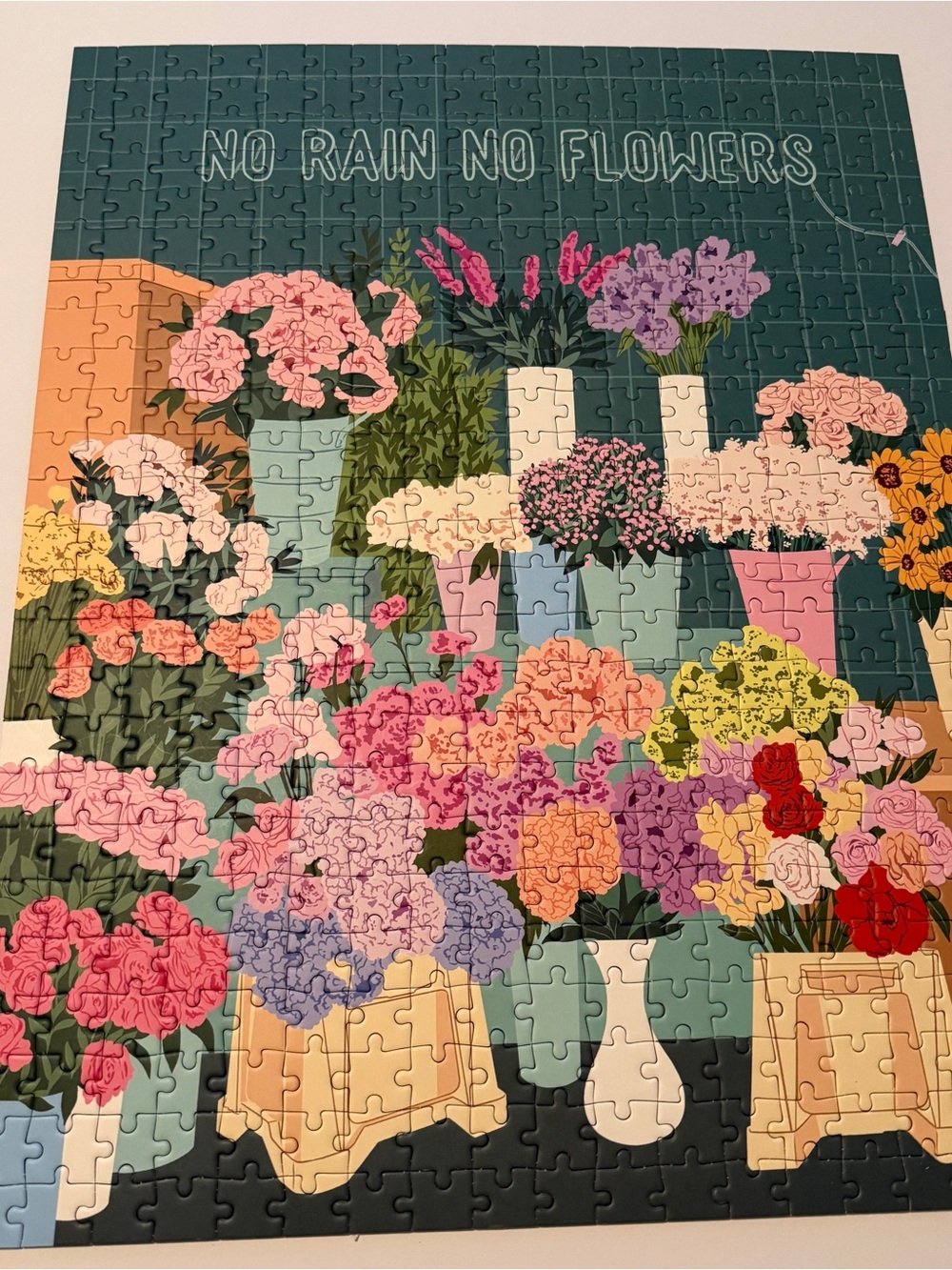 JIGGY Puzzles No Rain No Flowers 450 Piece Ana Hard Floral Multicolor Jigsaw